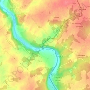 Carte topographique Montenaut, altitude, relief