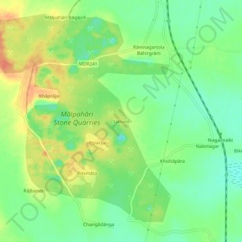 Carte topographique Salboni, altitude, relief