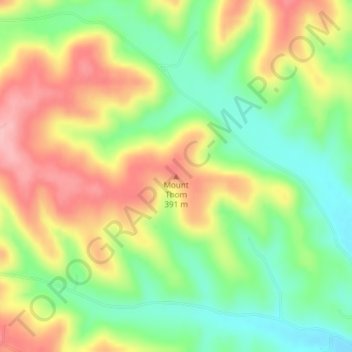 Carte topographique Mount Thom, altitude, relief