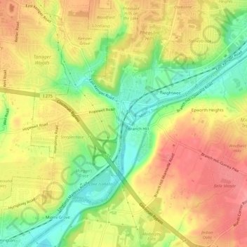 Carte topographique Symmes, altitude, relief