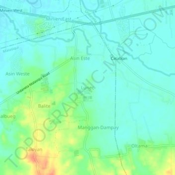 Carte topographique Lunec, altitude, relief