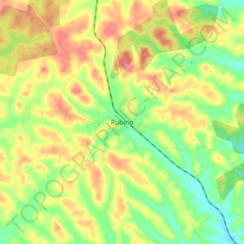 Carte topographique Rubino, altitude, relief