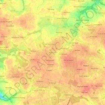 Carte topographique Keromnes, altitude, relief