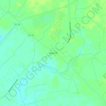 Carte topographique Maple Hill, altitude, relief