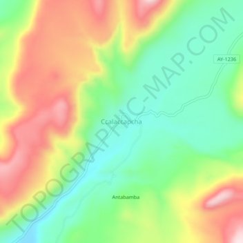 Carte topographique Ccalaccapcha, altitude, relief