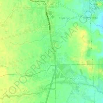 Carte topographique Burot, altitude, relief