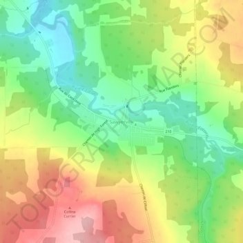 Carte topographique Sawyerville, altitude, relief