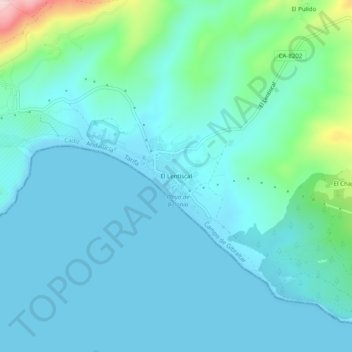 Carte topographique El Lentiscal, altitude, relief
