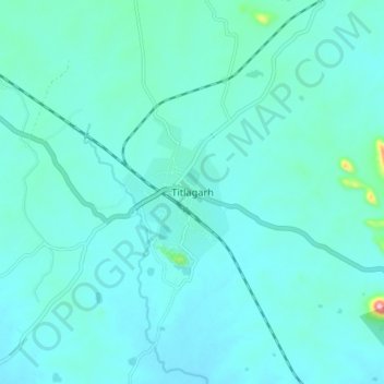 Carte topographique Titlagarh, altitude, relief