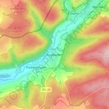 Carte topographique Rupboden, altitude, relief