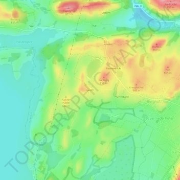 Carte topographique Greith, altitude, relief