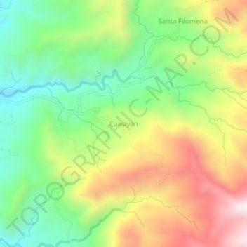 Carte topographique Cawayan, altitude, relief