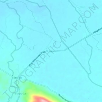 Carte topographique Bulusan, altitude, relief