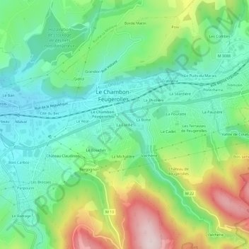 Carte topographique La Cotille, altitude, relief