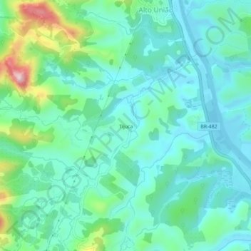 Carte topographique Tijuca, altitude, relief