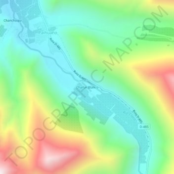 Carte topographique Chañar Blanco, altitude, relief