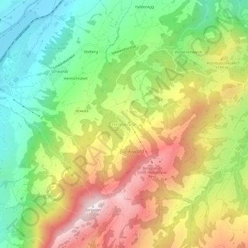 Carte topographique Heiligkreuz, altitude, relief