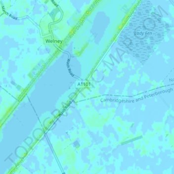 Carte topographique Suspension Bridge, altitude, relief