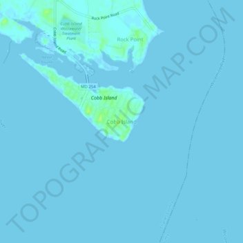 Carte topographique Cobb Island, altitude, relief
