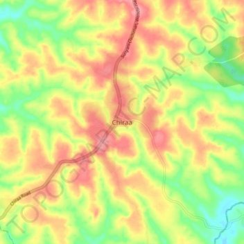 Carte topographique Chiraa, altitude, relief