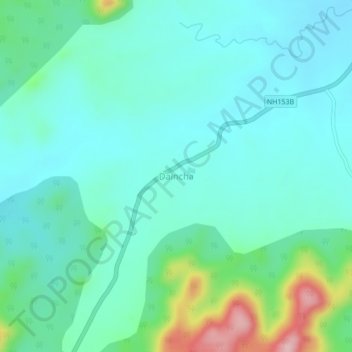 Carte topographique Daincha, altitude, relief