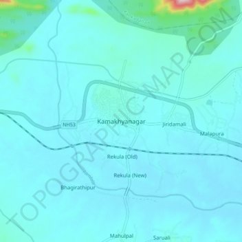 Carte topographique Kamakhyanagar, altitude, relief