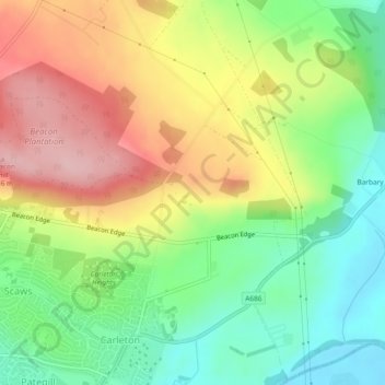 Carte topographique Roundthorn, altitude, relief