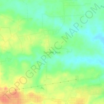 Carte topographique Sumber Jaya, altitude, relief