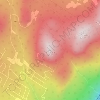 Carte topographique La Pointue, altitude, relief