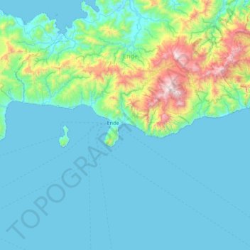 Carte topographique Pulau Koa, altitude, relief