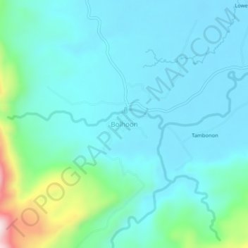 Carte topographique Bolhoon, altitude, relief