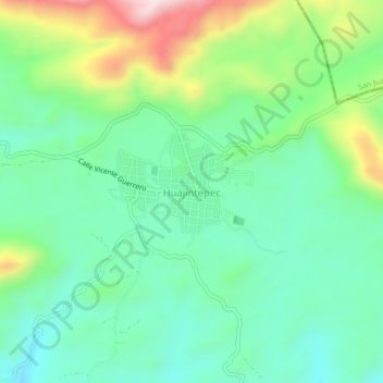 Carte topographique Huajintepec, altitude, relief