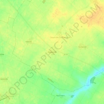 Carte topographique Dossainville, altitude, relief