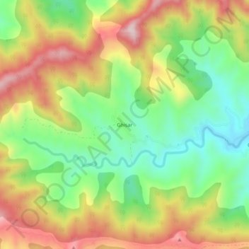 Carte topographique Ghisar, altitude, relief