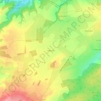 Carte topographique La Brande, altitude, relief