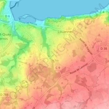 Carte topographique Le Croajou, altitude, relief