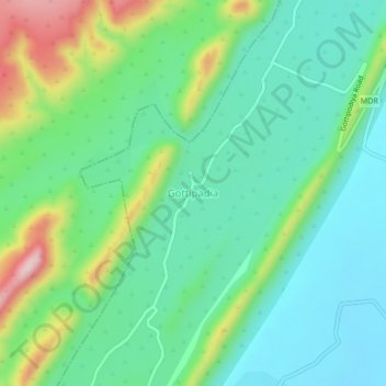 Carte topographique Gottipadia, altitude, relief