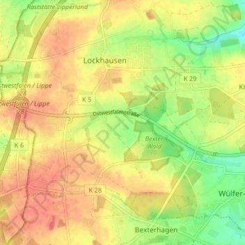Carte topographique Steinheide, altitude, relief