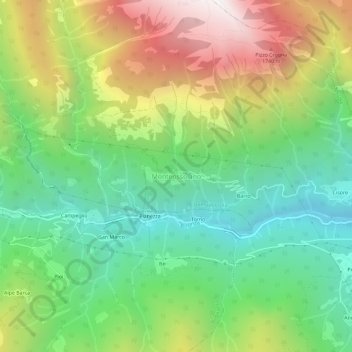 Carte topographique Monteossolano, altitude, relief