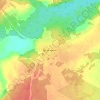 Carte topographique Берёзкино, altitude, relief