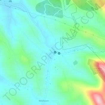 Carte topographique Chunkappara, altitude, relief