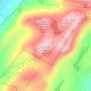 Carte topographique Mt. Beacon Fire Observation Tower, altitude, relief