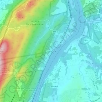 Carte topographique Smiths Ferry, altitude, relief