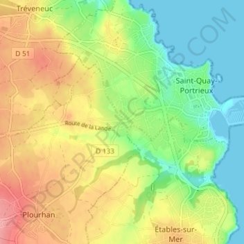 Carte topographique Kerestidet, altitude, relief