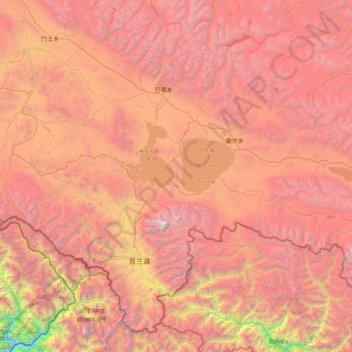 Carte topographique 普兰县, altitude, relief