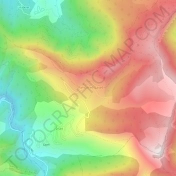 Carte topographique Rimon, altitude, relief