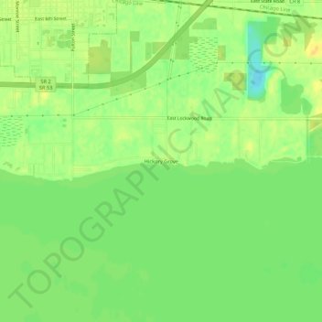 Carte topographique Hickory Grove, altitude, relief