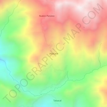 Carte topographique Allacate, altitude, relief