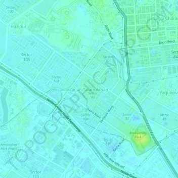 Carte topographique Gejah Talattulabad, altitude, relief