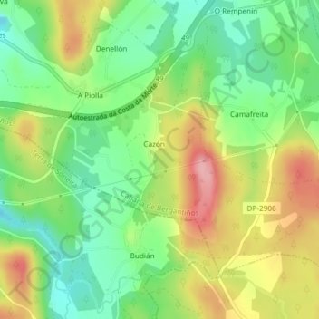 Carte topographique Chan de Vilares, altitude, relief
